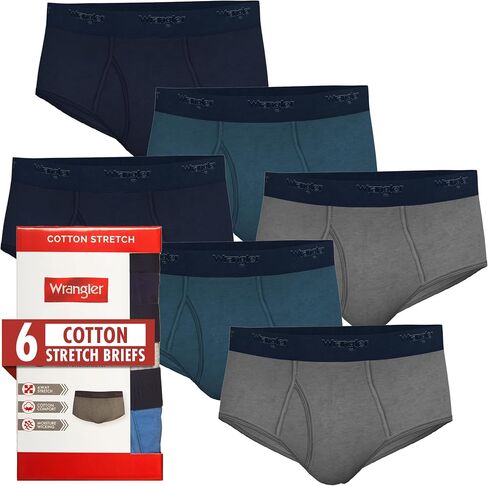 Wrangler Soft Flex Cotton Briefs Mens Underwear for Men - Pack of 6 Mens Briefs in Saudi Arabia