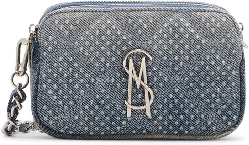 Steve Madden Daisy-r Quilted Double Zip Crossbody with Stones, Denim in Saudi Arabia