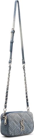 Steve Madden Daisy-r Quilted Double Zip Crossbody with Stones, Denim in Saudi Arabia