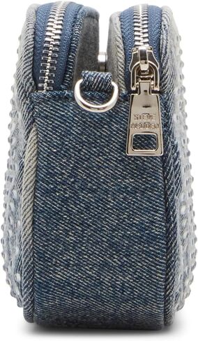 Steve Madden Daisy-r Quilted Double Zip Crossbody with Stones, Denim in Saudi Arabia