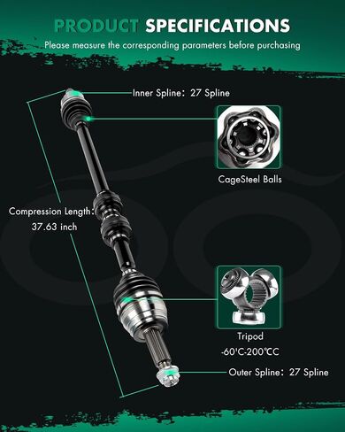 SCITOO Front Right Passenger Side CV Axle Shaft Assembly Fit for Hyundai Elantra,for Hyundai for Veloster 2.0L in Saudi Arabia