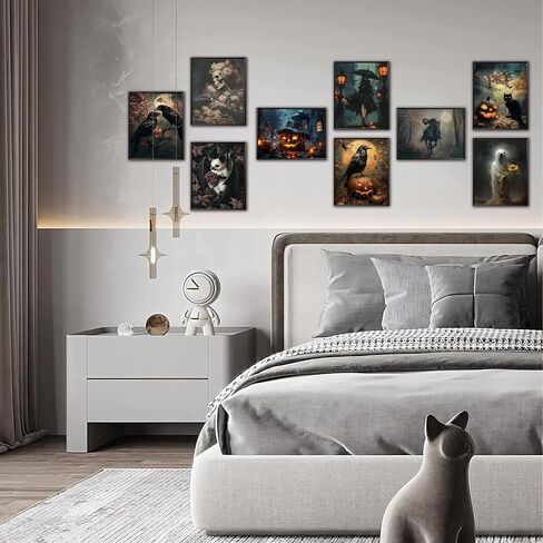 9 Pcs Easter Bunny Wall Art, Vintage Holiday Wall Decor Painting, Rabbit Canvas Poster Print Picture, Rustic Easter Egg Décor Oil Paintings, Home Decor Animals Artwork Prints 8''x10'' Unframed in Saudi Arabia