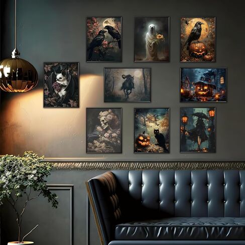 9 Pcs Easter Bunny Wall Art, Vintage Holiday Wall Decor Painting, Rabbit Canvas Poster Print Picture, Rustic Easter Egg Décor Oil Paintings, Home Decor Animals Artwork Prints 8''x10'' Unframed in Saudi Arabia