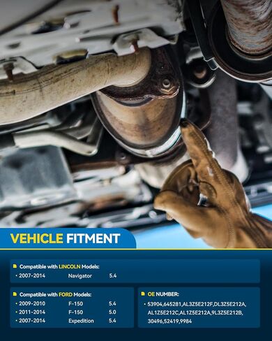 PHILTOP Left Automotive Replacement Catalytic Converter Kit Fit For Ford, Lincoln F-150 5.0L 2011-2014, F-150 5.4L 2009-2010, Expedition/Navigator 5.4L 2007-2014 OEM# 53904,30496 (EPA Compliant) in Saudi Arabia