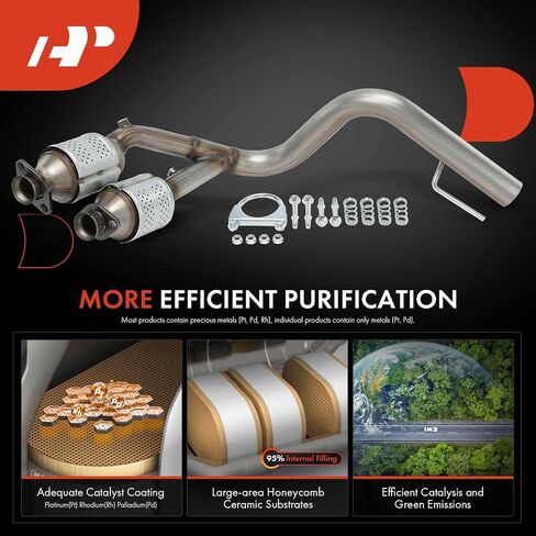 A-Premium Front Catalytic Converter Direct-Fit Compatible with Jeep WJ Series Grand Cherokee 2001 2002 2003 2004 4.0L, E.P.A. Compliant in Saudi Arabia