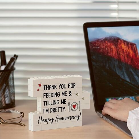 هدايا علامة الذكرى السنوية السعيدة للرجال، الصديق، لوحة زخرفية لبنات البناء الرومانسية، أفضل هدايا بطاقة الذكرى السنوية للزفاف للزوج، له، الزوجين، ديكورات المنزل المكتبية المضحكة in Kuwait