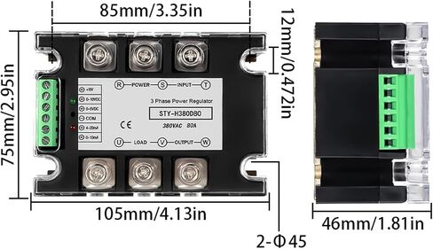 Three Phase Solid State Relay Voltage Regulator Module Power Regulator Thyristor AC380V 25A-400A SSR Fully Isolated Intelligent(40A) in Saudi Arabia