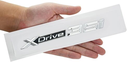 1Pc X Drive 35i Emblem 3D Badge Decal Nameplate Trunk Sticker Replacement for XDrive35i Cars (Silver Black), X1AQA-29 in Saudi Arabia