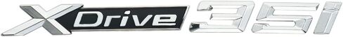 1Pc X Drive 35i Emblem 3D Badge Decal Nameplate Trunk Sticker Replacement for XDrive35i Cars (Silver Black), X1AQA-29 in Saudi Arabia