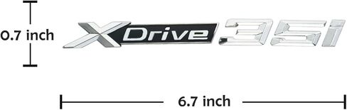 1Pc X Drive 35i Emblem 3D Badge Decal Nameplate Trunk Sticker Replacement for XDrive35i Cars (Silver Black), X1AQA-29 in Saudi Arabia