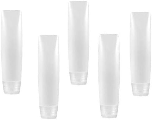 5 Pcs White 1 oz Travel Bottles Empty Refillable Toothpaste Tubes Containers Small Mini Size Squeeze Dispensers, Refillable Containers Pump Dispensers Refillable Cosmetic(10 * 2.7cm) in Saudi Arabia
