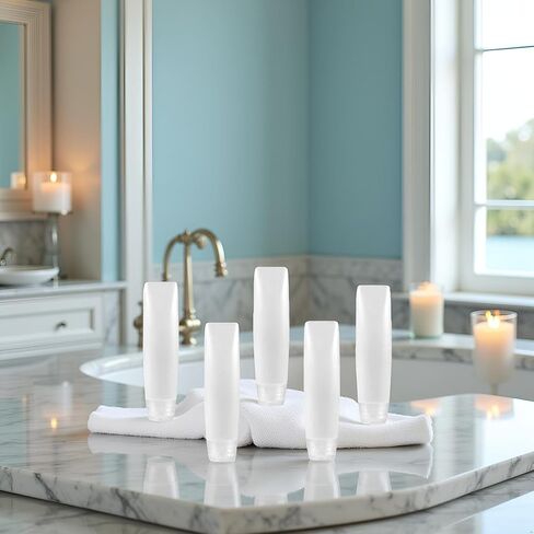 5 Pcs White 1 oz Travel Bottles Empty Refillable Toothpaste Tubes Containers Small Mini Size Squeeze Dispensers, Refillable Containers Pump Dispensers Refillable Cosmetic(10 * 2.7cm) in Saudi Arabia