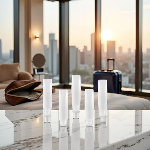 5 Pcs White 1 oz Travel Bottles Empty Refillable Toothpaste Tubes Containers Small Mini Size Squeeze Dispensers, Refillable Containers Pump Dispensers Refillable Cosmetic(10 * 2.7cm) in Saudi Arabia