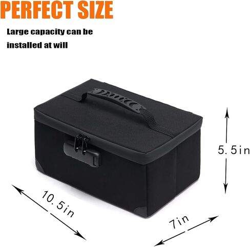 Portable Cosmetic Bag with Lock, Large Capacity Travel Makeup Case Organizer, Waterproof Makeup Bags for Girls Traveling With Handle and Divider Makeup Bag…(Black) in Kuwait