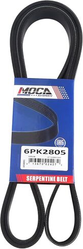 حزام أفعواني MOCA 6PK2805 EPDM لـ 06-08 كاديلاك XLR 4.4L 4.6L و07-08 بونتياك G6 3.5L 3.9L & Saturn Aura 3.5L و92-93 بويك سكايلارك 3.3L in Kuwait