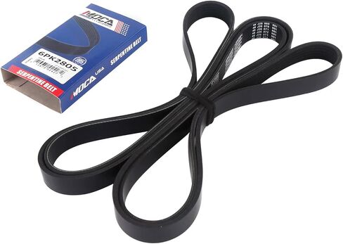حزام أفعواني MOCA 6PK2805 EPDM لـ 06-08 كاديلاك XLR 4.4L 4.6L و07-08 بونتياك G6 3.5L 3.9L & Saturn Aura 3.5L و92-93 بويك سكايلارك 3.3L in Kuwait
