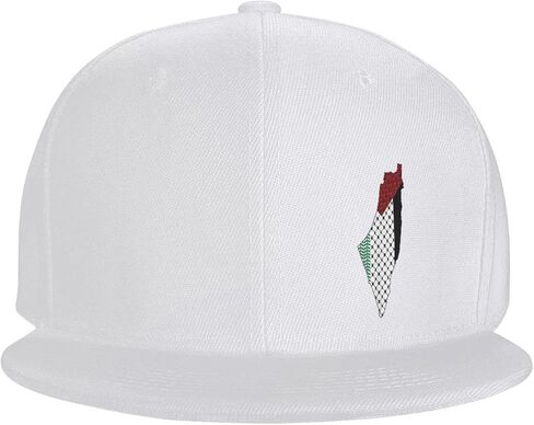 فلسطين - خريطة فلسطينية مع كوفية عصرية، قبعة بيسبول رائعة للأب، قبعة بيسبول قابلة للتعديل من بولو تراكر للجنسين، أغطية رأس باللون الأبيض in Saudi Arabia