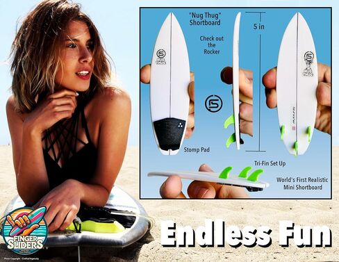 مزلقات الأصابع: لوح ركوب الأمواج الصغير الممتاز لمتصفحي الأمواج - لوح قصير أبيض مع زعانف ثلاثية برتقالية للوحة الأصابع لركوب الأمواج، ديكور الشاطئ، إكسسوار ركوب الأمواج The Champ in Kuwait