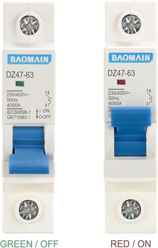 Baomain Miniature Circuit Breaker DZ47-63 C25 AC 230V 25Amp 1 Pole DIN Rail Mounting in Saudi Arabia