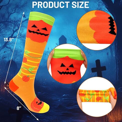 Fancy Land 3 Pairs Halloween Knee High Socks for Women Men Halloween Gifts Costume Contest Party Supplies in Saudi Arabia