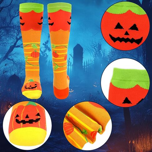 Fancy Land 3 Pairs Halloween Knee High Socks for Women Men Halloween Gifts Costume Contest Party Supplies in Saudi Arabia