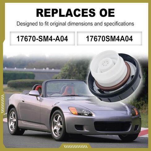 17670-SM4-A04 Fuel Cap, Compatible with Odyssey 1995-2001, CR-V 1997-2001, Civic 1993-2000, RL 1996-2001, CL 1997-2003 etc, Replace OE #17670SM4A04 in Saudi Arabia