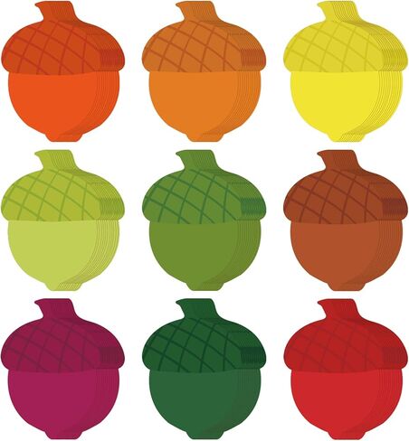 Geyee 108 Pcs Acorn Cutouts Paper Fall Thanksgiving Bulletin Board Cutouts Classroom Decorations Assorted Color Acorn Shaped Die Cut for Teachers Kids DIY Craft School Bulletin Board Decor in Saudi Arabia
