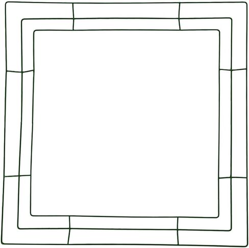 Luxshiny سلك مربع إكليل إطار معدني شكل إطار سلكي DIY إكليل زهور طوق إطار سلكي ديكورات يوم القديس باتريك لترتيبات الزهور DIY Craft، 25.00X25.00X0.30 سم، أخضر in Kuwait