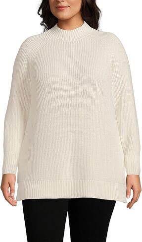 Lands' End Women's Drifter Shaker Easy Fit Mock Neck Sweater in Saudi Arabia