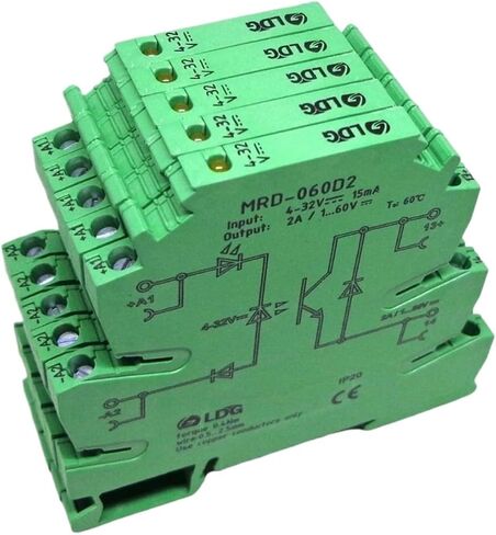 5 قطعة MRD-060D2 إشارة LED مبتكرة 2A الإدخال: 5 فولت 12 فولت 24 فولت تيار مستمر SSR واجهة مرحل صلبة DIN مفتاح وحدة تتابع السكك الحديدية (5 قطعة SSR 24VDC) in Saudi Arabia