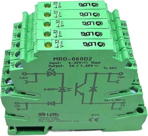 5 قطعة MRD-060D2 إشارة LED مبتكرة 2A الإدخال: 5 فولت 12 فولت 24 فولت تيار مستمر SSR واجهة مرحل صلبة DIN مفتاح وحدة تتابع السكك الحديدية (5 قطعة SSR 24VDC) in Saudi Arabia