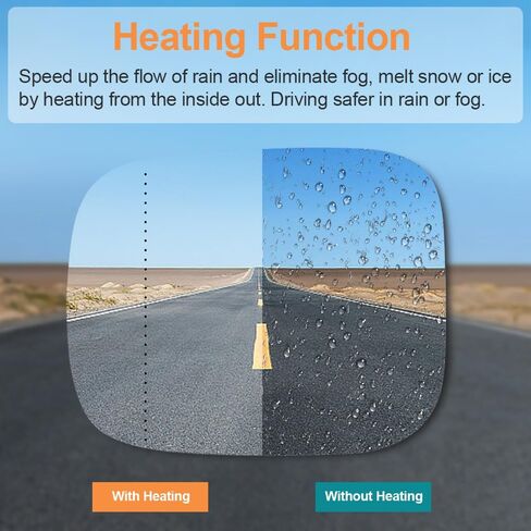 Senzeal Driver Side Heated Mirror Glass Replacement for Volvo XC70 2008-2016 Volvo XC90 2007-2014 Convex Mirror with Backing Plate (Left Side) in Saudi Arabia