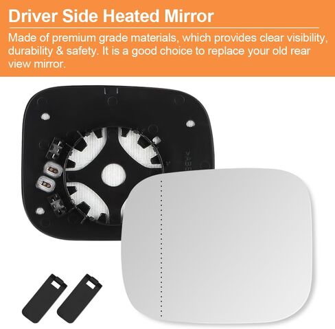Senzeal Driver Side Heated Mirror Glass Replacement for Volvo XC70 2008-2016 Volvo XC90 2007-2014 Convex Mirror with Backing Plate (Left Side) in Saudi Arabia