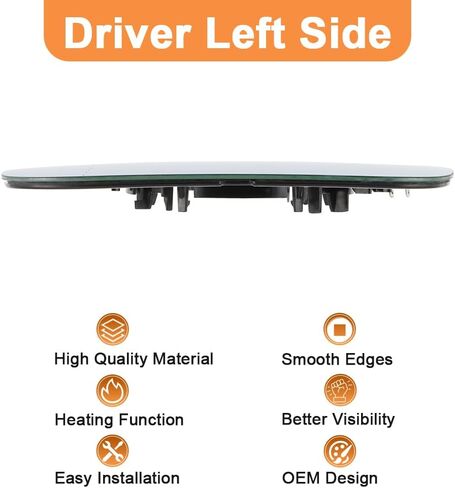 Senzeal Driver Side Heated Mirror Glass Replacement for Volvo XC70 2008-2016 Volvo XC90 2007-2014 Convex Mirror with Backing Plate (Left Side) in Saudi Arabia
