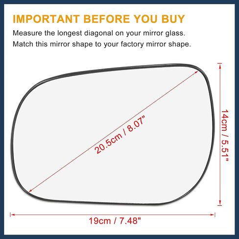 for Toyota RAV4 2006-2011 Car Rearview Driver Left Side Non-Heated Mirror Glass with Backing Plate 8796142790 in Saudi Arabia