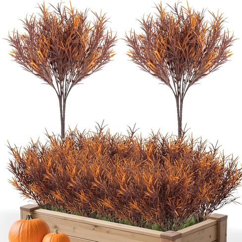 Halloween Artificial Flowers for Outdoors - 4PCS Small Fake Plants Fake Flowers for Decoration Fall Decorations for Home Front Porch Patio Outdoor Decor Centerpiece Table Decorations 13.7IN in Saudi Arabia