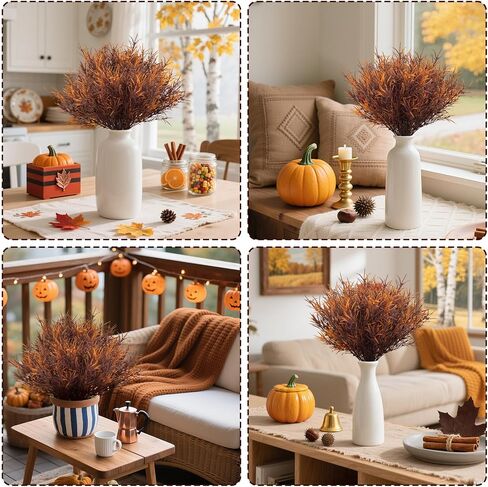 Halloween Artificial Flowers for Outdoors - 4PCS Small Fake Plants Fake Flowers for Decoration Fall Decorations for Home Front Porch Patio Outdoor Decor Centerpiece Table Decorations 13.7IN in Saudi Arabia