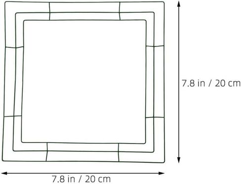 Luxshiny سلك مربع إكليل إطار معدني شكل إطار سلكي DIY إكليل زهور طوق إطار سلكي ديكورات يوم القديس باتريك لترتيبات الزهور DIY Craft، 25.00X25.00X0.30 سم، أخضر in Kuwait
