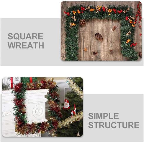 Luxshiny سلك مربع إكليل إطار معدني شكل إطار سلكي DIY إكليل زهور طوق إطار سلكي ديكورات يوم القديس باتريك لترتيبات الزهور DIY Craft، 25.00X25.00X0.30 سم، أخضر in Kuwait