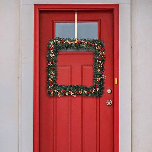 Luxshiny سلك مربع إكليل إطار معدني شكل إطار سلكي DIY إكليل زهور طوق إطار سلكي ديكورات يوم القديس باتريك لترتيبات الزهور DIY Craft، 25.00X25.00X0.30 سم، أخضر in Kuwait