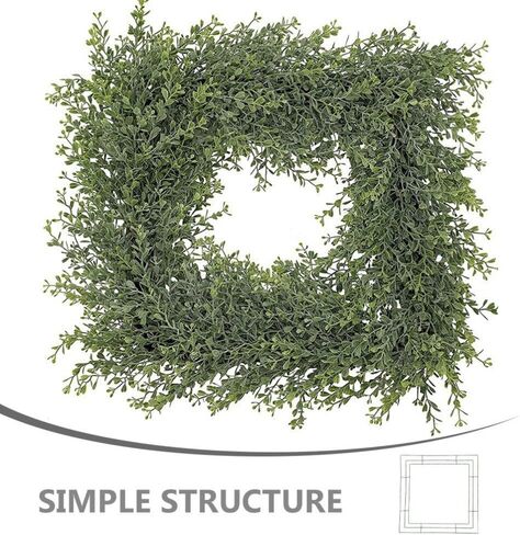 Luxshiny سلك مربع إكليل إطار معدني شكل إطار سلكي DIY إكليل زهور طوق إطار سلكي ديكورات يوم القديس باتريك لترتيبات الزهور DIY Craft، 25.00X25.00X0.30 سم، أخضر in Kuwait