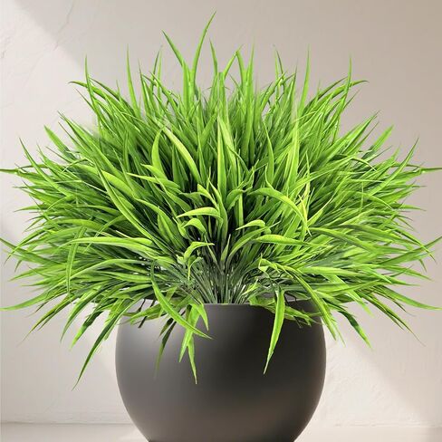16Pcs Artificial Plants Outdoor Faux Plastic Grass UV Resistant Fall Decoration Fake Greenery Stems Bushes for Planters Home Garden Pathway Window Box Front Porch Thanksgiving Decor(Purple) in Saudi Arabia