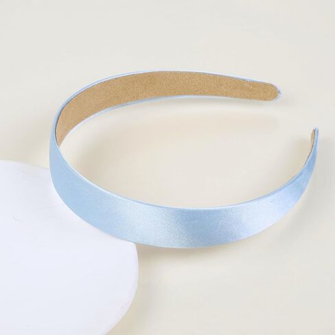 WOVOWOVO Blue Headbands for Women Girls Satin Headband Light Blue in Kuwait