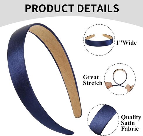 WOVOWOVO Blue Headbands for Women Girls Satin Headband Light Blue in Kuwait