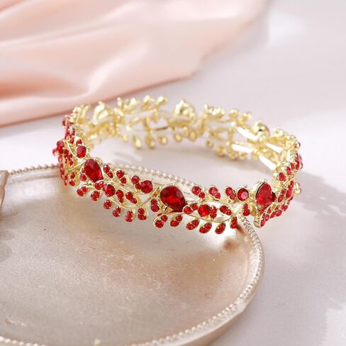 Elastic Bracelet Leaf Shaped Design Metal Alloy Austrian Crystal Fashionable Charming Jewelry in Kuwait