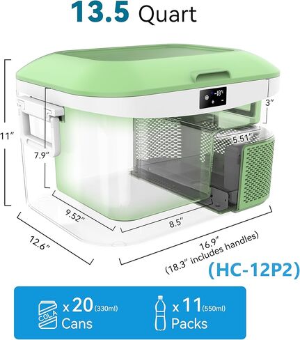 Car Refrigerator Portable Car Fridge 12V Refrigerator 23 Quart (22 Liter) Freezer Compressor Cooler 12V/24V DC 110～240 V AC for Outdoor Camping Travel Home Use -18℃~+15℃ (Blue) in Kuwait