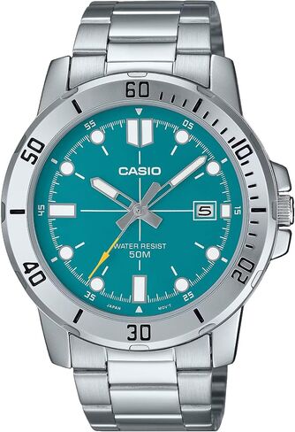 Casio MTP-VD01D-3E2V Men's Enticer Stainless Steel Jade Green Dial Casual Analog Sporty Watch in Saudi Arabia