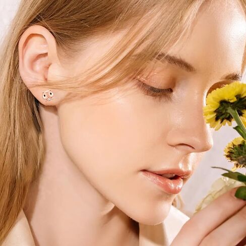 Moonstone الخفافيش وأقراط أقراط الفضة الاسترليني هيبوالرجينيك الحيوان وأقراط عيد ميلاد الهالوين أقراط مجوهرات النساء الطرف in Kuwait