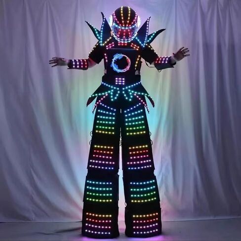 Earthradius Full Color Stilts Walker Smart Pixels LED Robot Suit Costume Clothes Costume LED Lights Luminous Jacket in Saudi Arabia