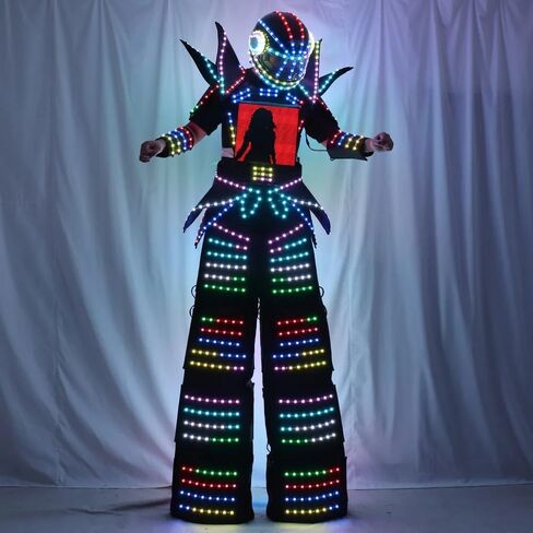 Earthradius Full Color Stilts Walker Smart Pixels LED Robot Suit Costume Clothes Costume LED Lights Luminous Jacket in Saudi Arabia
